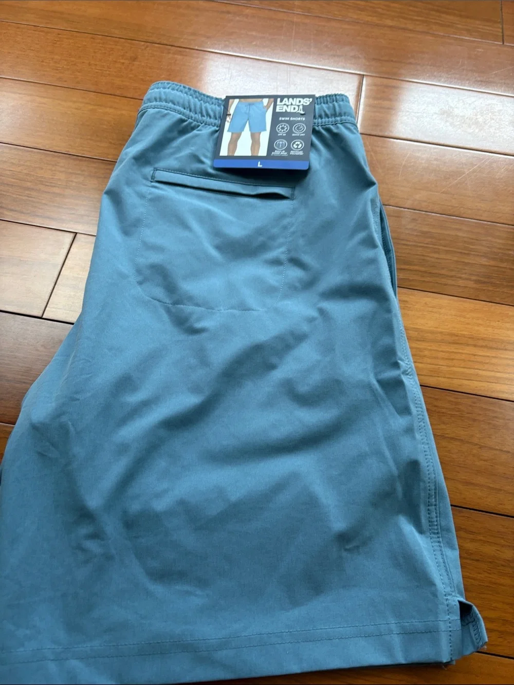 Lands' End Men's Light Blue Athletic Swim Shorts